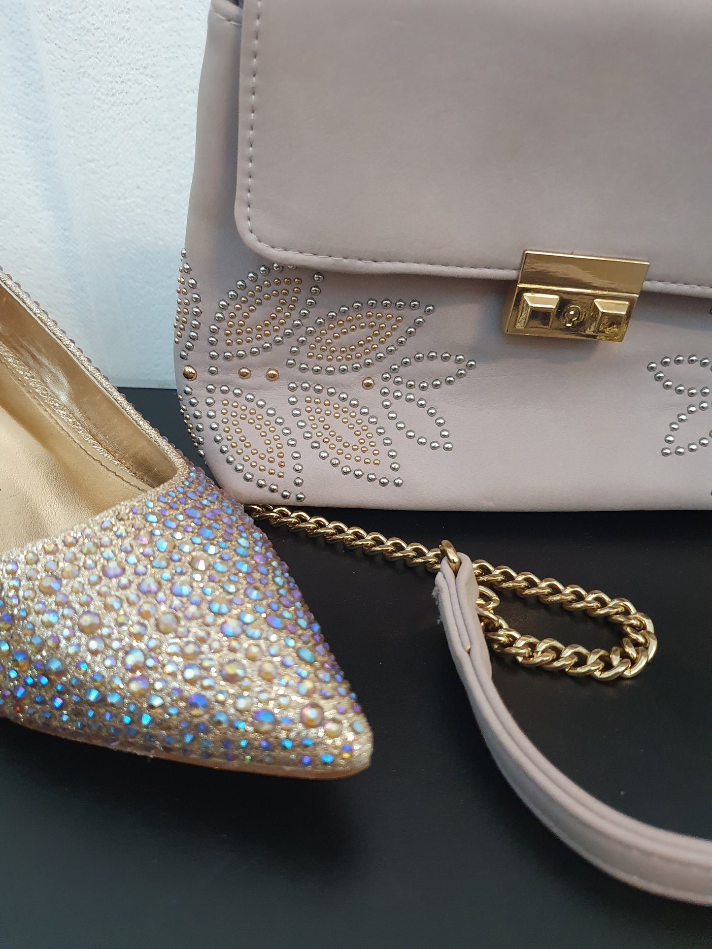 Shoes size 4 & bag