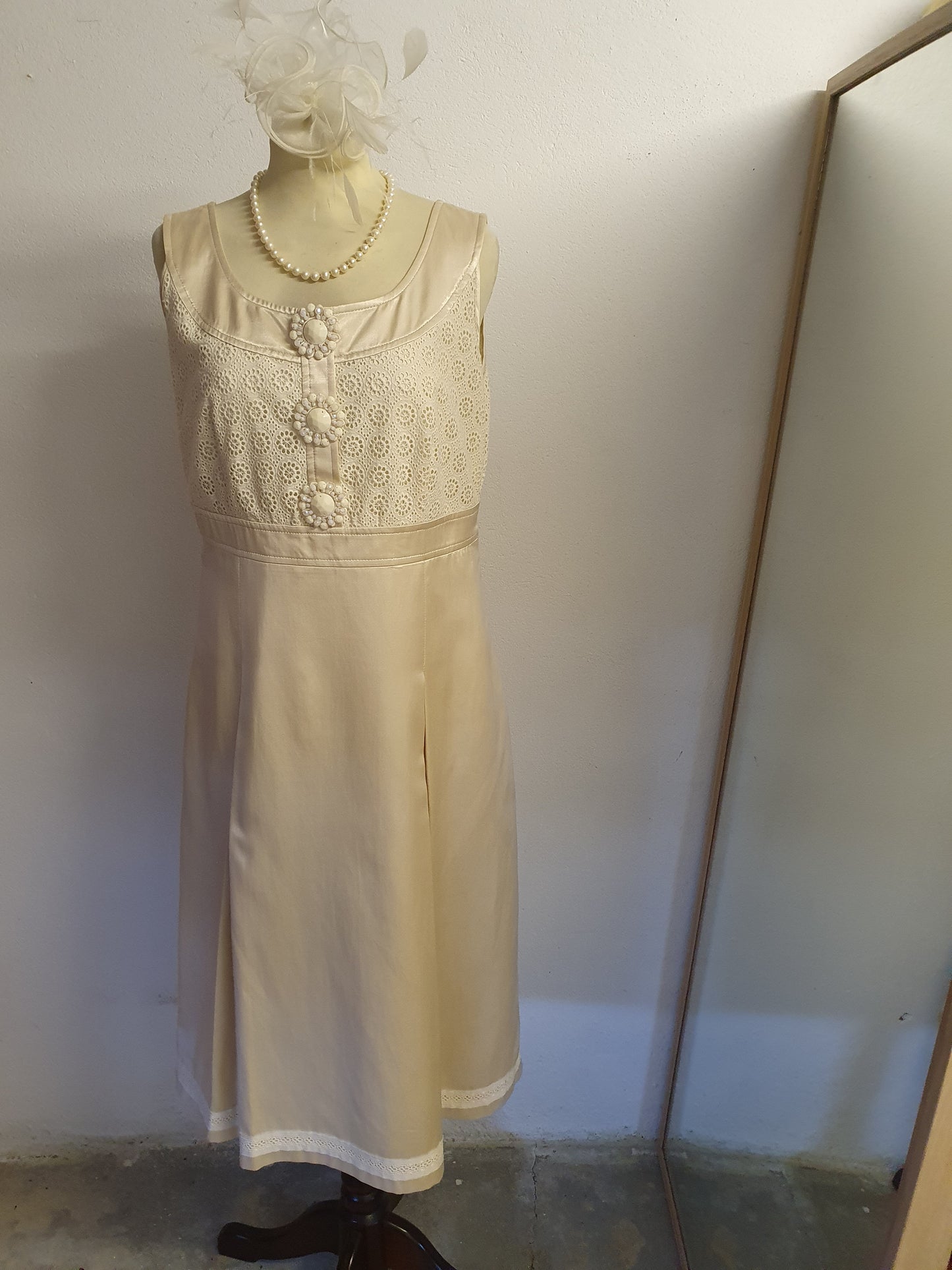 Size 12  Beige&goldish dress with jacket