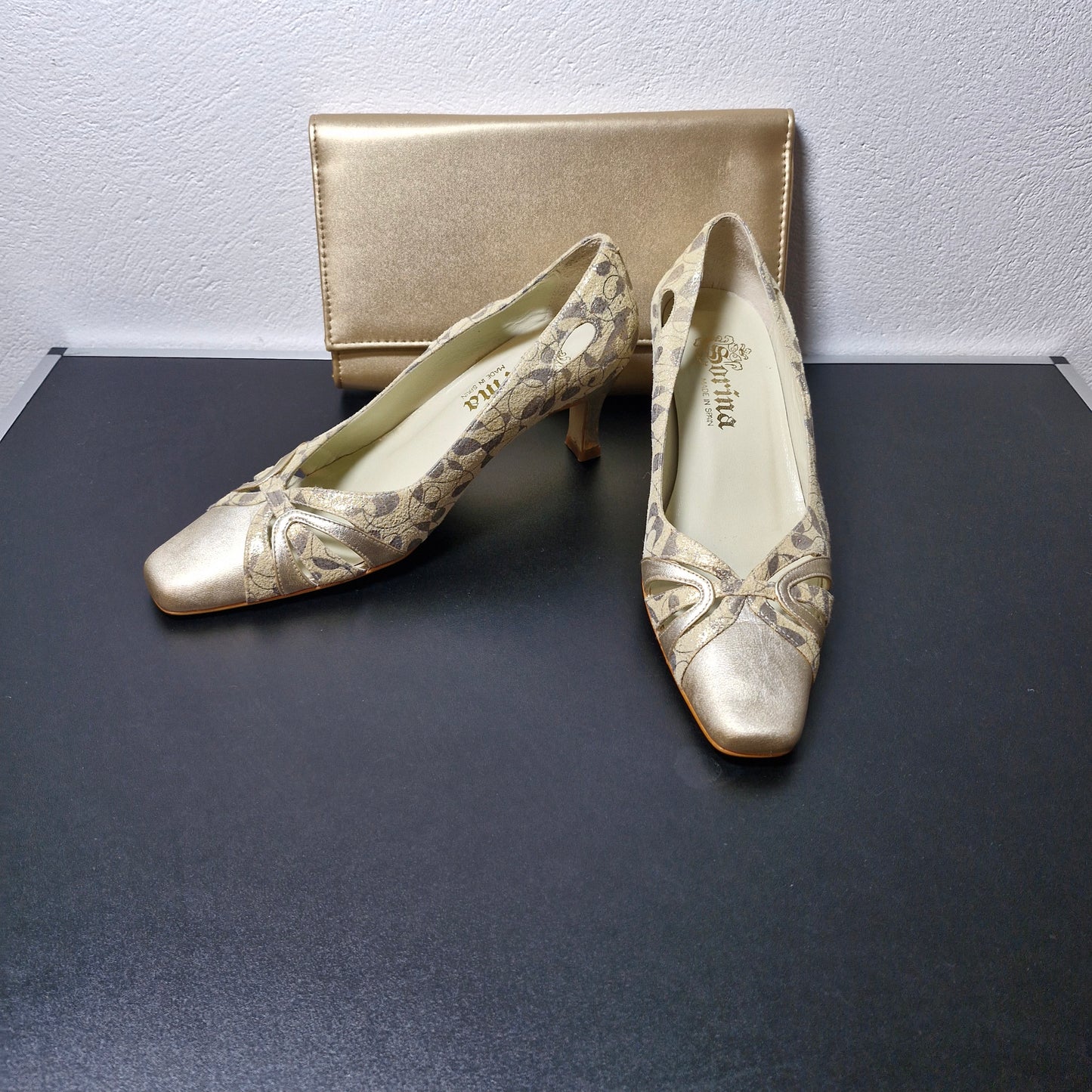 Shoes size 4 & bag