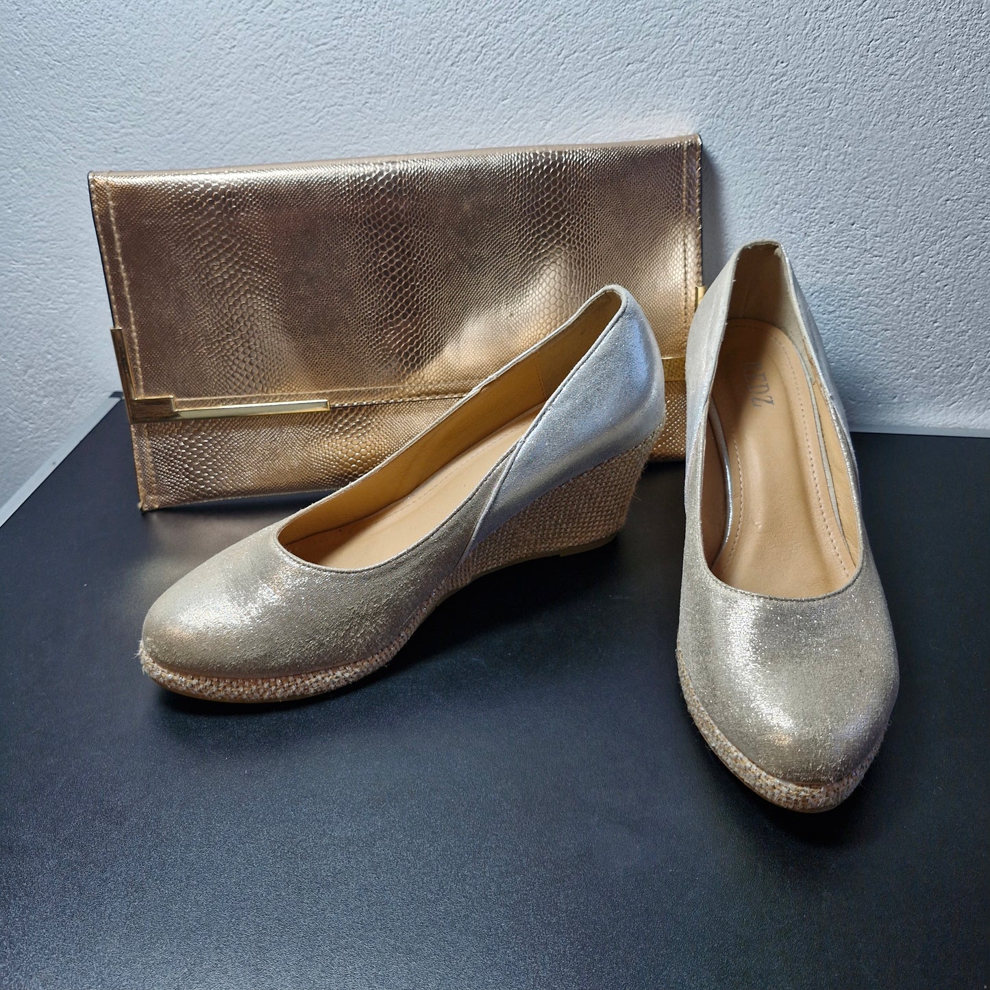 Shoes size 8 & bag