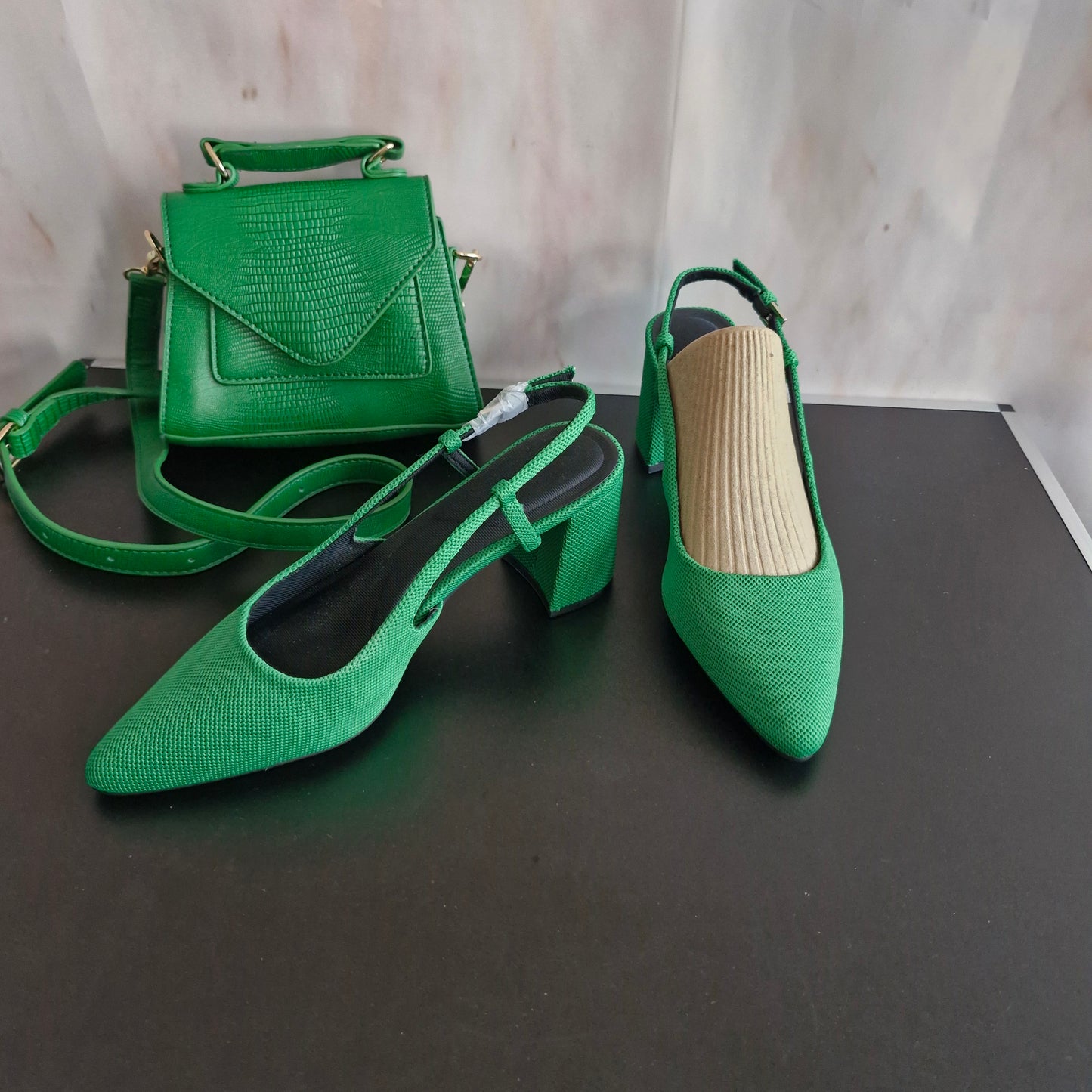 Shoes size 7 and bag