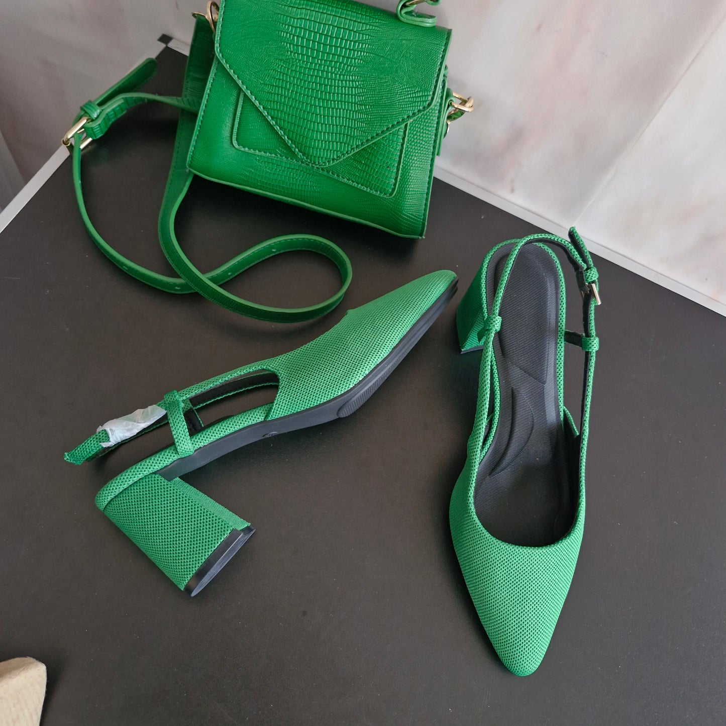Shoes size 7 and bag